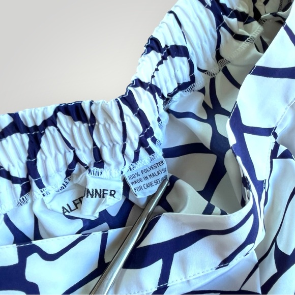 Alfred Dunner Abstract Patterned Midi Skirt - Navy/White - Picture 8 of 13